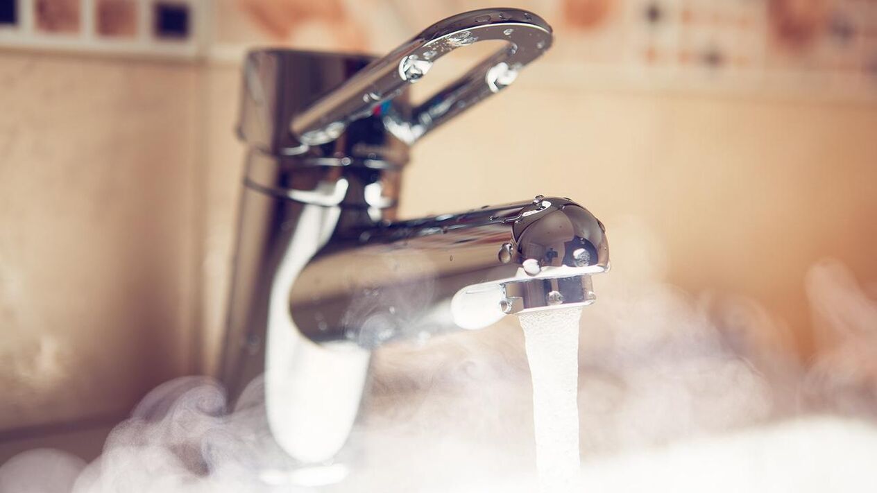 hot water faucet to steam the penis before enlarging it with soda