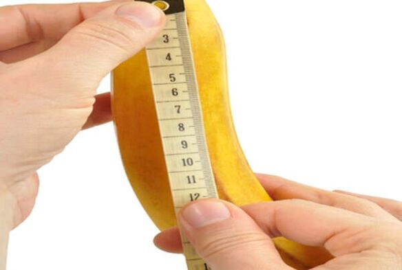 Measuring a banana simulates measuring an enlarged penis